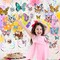 Whaline 30Pcs Butterfly Floral Hanging Swirl Decoration Vintage Summer Ceiling Hanging Spirals Watercolor Flower Hanging Ornaments